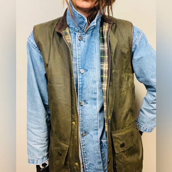 Barbour Vintage Westmorland Waxed Hunting Gilet Vest | Size M - Picture 16 of 16